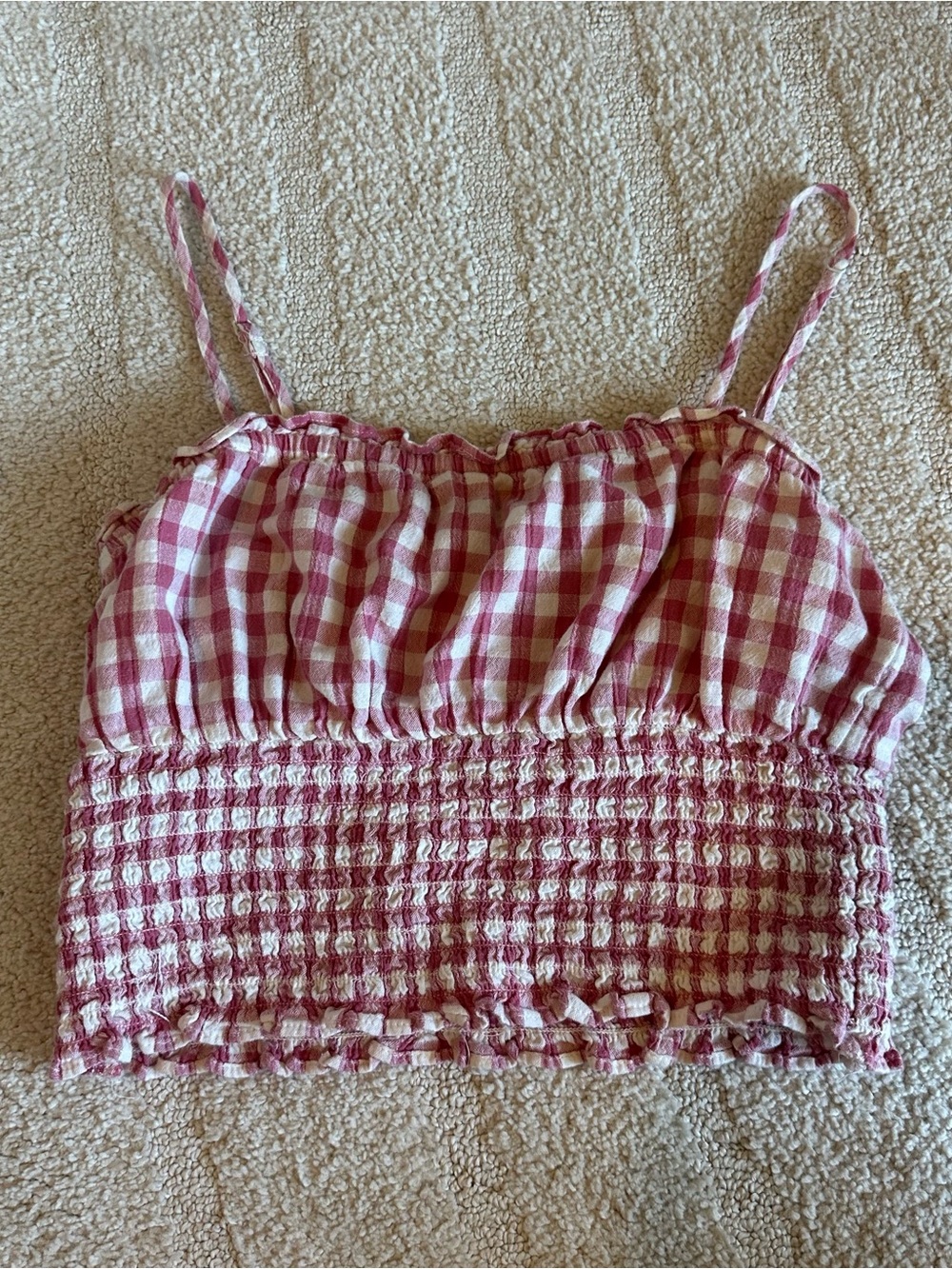 American Eagle Women’s Crop Top Gingham Pattern